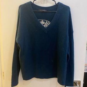 Deep Green Skull Cashmere Sweater